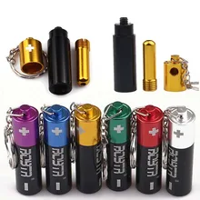 Small Pendants with Keychain Battery Shaped Pendant Key Chain Ring Portable Detachable Pipe for Smoking Accessories Men's Gift