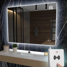 Smart Bathroom Mirror with Led Light Fogless Dimmable Makeup Shower Backlight Touch Control and Wireless Switch Mirrors