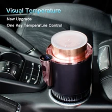 Smart Car Cup Holder Cooler & Warmer Auto Cup Drink Holder Cooling Beverage Drinks Cans for Camping Travel Driving Purple Blacka