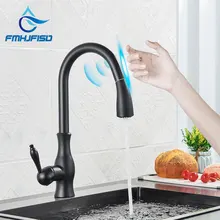 Smart Touch Kitchen Faucet Brass Sensor Faucet 360 Rotation Pull Out Sprayer Hot Cold Water Mixer Tap Single Handle Sink Crane