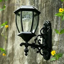 Solar LED Wall Lights Outdoor Solar Panel Lamps Sunlight Retro Street Lamp Garden Decoration Solar Spotlights Yard Light Control