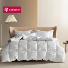 Sondeson Winter Gift 100% White Goose Down Filler 3D Bread Duvet Quilt Comforter All Season Blanket 100% Cotton Shell For Sleep