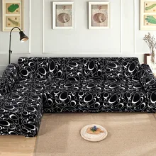 Spandex Modern Polyester Corner Sofa Couch Slipcovers Printed Elastic Sofa Cover Chair Protector L Shape Need 2 Pieces