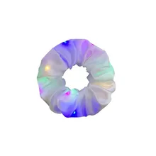 Sparkling Glowing Shining Girls Women Silk Scrunchie Elastic Hair Band Rope Ponytail Holder Headband Accessories Bar Club Party