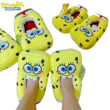 SpongeBob SquarePants Winter Slippers Creative Women Warm Plush Home Slipper Non-slip Thermal Soft Slient Cotton Shoes Gifts