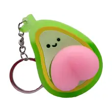 Squeeze Key Ring Fidget Doll Cartoon Mini Keychain Squishy Ball Novelty Gift Interactive Anxiety Toy For Kids Stress Relief Toys