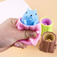 Squeezing Squirrel Cup Toys Decompression Fidget Antistress Sensory Stress Reliefing Gift For Kids Adults