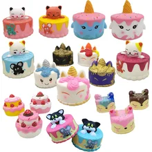 Squishy Cake Slow Rising Stress Relief Squeeze Toys Unicorn Cat Dog Cake Decoration