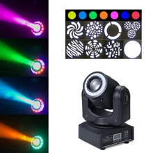 Stage Lights Moving Head Lights 8 Gobos 8 Colors 30W mini Spotlights DMX 512 with Sound Activated for Wedding DJ Party