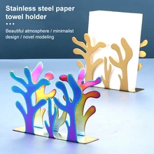 Stainless Steel Napkin Holder Tissue Holder Napkin Rack Art Craft Dining Living Room Home Decoration Hotel Desktop Ornament