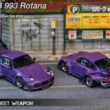 Street Weapon 1:64 RWB 993 Rotana Purple Diecast Model Car