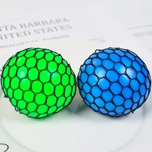 Stress Relief Balls Mesh Squishy Balls Squeeze Grape Balls with Net Random Colors for Children and Adults