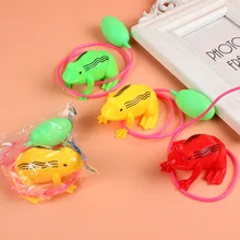 Stress Relief Nostalgic Children's Air Pressure Jumping Frog Horse Wire-Controlled Airbag Blowing Will Jump Frog Childhood Toy