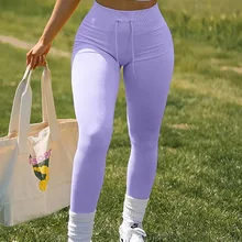 Stripe Drawstring Yoga Leggings Tight Women Sports Pants Seamless Fitness Workout Legging soft Gym Jogging Legins Female