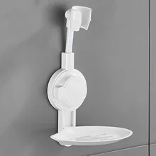 Suction Cup Shower Head Holder 360° Adjustable with Soap Dispenser for Bathroom Washable Waterproof Shower Bracket Durable B88
