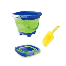 Summer Kids Outdoor Toys Collapsible Bucket Children's Beach Toys Play Water Game Tool Soft Plastic Water Bucket With Shovel