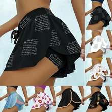 Summer Women 2 In 1 Butt Scrunch Skirted Running Shorts Quick Dry Fake Skirt Sexy Gym Workout Short Pants Fashion Yoga Shorts