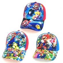 Super Mario Bros Baseball Cap Anime Figures Mario Luigi Yoshi Bowser Sun Hat Adjustable Hip Hop Cap Girls Boys Kids Toys Gifts