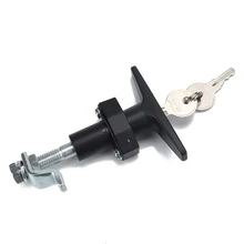 T Handle Zinc Alloy Lock with Keys for Trailer Caravan Canopy Toolbox Black Zinc Alloy Material 1x Locks 2x Keys