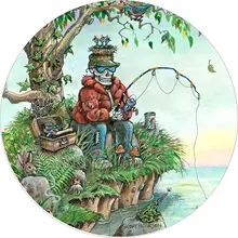 TIRE COVER CENTRAL Skeleton Fishing Patience Fish Wheel Spare Tire Cover (