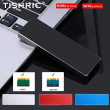 TISHRIC Aluminum Alloy M2 Nvme External Case Support Dual Protocol M2 NVME NGFF SATA SSD NVME SSD to USB 3.1 Enclosure