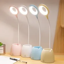 Table Lamp Leds USB Touch Night Light Stepless Dimming Desk Light Eye Protection Learning Multi-Function Bracket Pen Holder