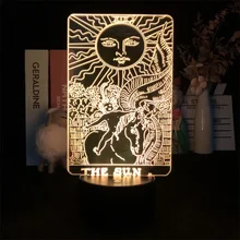 Tarot The Sun Touch Sensor 3D Night Light for Bedroom Decor Light Cute Birthday Color Gift LED Lamp Manga Kid Lovely Present