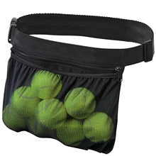 Tennis Ball Holder Adjustable Tennis Ball Waist Bag Sweatproof Oxford Cloth Mesh Ball Pouch Training Holding Bag