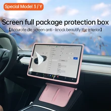 Tesla Model 3 Y Navigation Screen Silicone Protective Cover Central Control Display Frame Model 3 Y 2022 Accessories Decoration