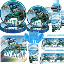 The Movie Avatar Theme Kids Birthday Decoration Avatar Paper Cup Plate Napkin Tableware Balloons Boy Birthday Party Supplies Set