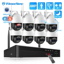 TinoSec 8CH PTZ Wireless Camera System 4MP Dual Lens WiFi Camera 8X Zoom Humanoid Auto Tracking CCTV Video Security Surveillance