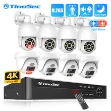 TinoSec H.265 Ultra HD 4K POE Camera System Smart AI Human Detection Colorful Night Vision Two-way Audio Security Surveillance