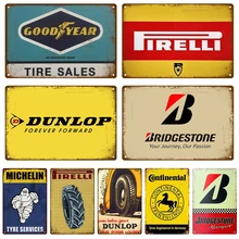 Tires Metal Sign House Plaque Metal Poster Tin Sign Plate Wall Posters Vintage Retro Aesthetic Room Decor Wall Art Decoration
