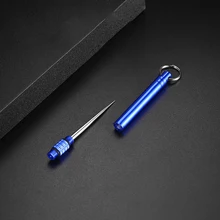 Titanium Outdoor EDC Portable Multi-Purpose Toothpick Bottle Fruit Fork Camp Survival Tool Toothpick Brass Knuckels Weapon