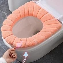 Toilet Seat Mat Winter Warmer Pad Cushion Thicker Washable Closestool Soft Warmer Home Bathroom Supplies