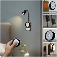 Tokili Portable LED Reading Lamp 5 Colors&Brightness Hung Light USB Chargeable Magnetic Remote/Touch Control Study Wall Sconce