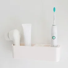 Toothbrush Holder Toothpaste Storage Rack Dispenser Bathroom Organizer Toothbrush Body Seat Post Practical Storage Tool JS22