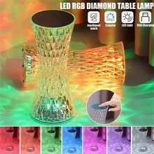 Touch Diamond Table Lamp LED Crystal Night Light Acrylic Desktop Atmosphere Light Bar/Bedroom/Kitchen/Coffee/Living Room Decor
