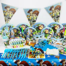 Toy Story Theme Kids Birthday Party Decorations Set Paper Cup Plate Tablecloth Napkin Balloon Party Supplies Boys Baby Shower