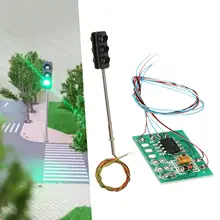 Traffic Light Model with Control Board Realistic Design 6.5cm Height Classic for Train Railway Model Street Construction Model