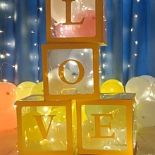 Transparent Balloon Box Letter Name Birthday Wedding Site  Decoration Party Boy Girl Shower Balloons Decorations Christmas Baloo