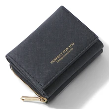 Tri fold Women Wallet Slim Matte Leather Card Holder Coin Pocket Designer Female Small Wallets Purse Portfel Carteras Purses