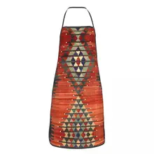 Turkish Ethnic Kilim Diamond Pattern Apron for Men Women Adult Chef Kitchen Cooking Vintage Bohemian Persian Tablier Cuisine