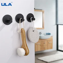 ULA 3M Sticker Adhesive Stainless Steel Holder Hook 1pc Door Clothes Coat Hat Hanger Hanger Towel Clothes Robe Rack Free Punch