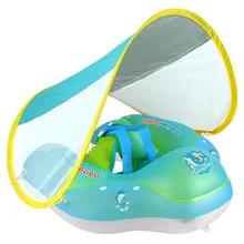 UPF 50+ Baby Swim Float Swimming Ring UV-protection Baby Floating With Canopy Inflatable Floats Swim Trainer Water Fun Pool Toys