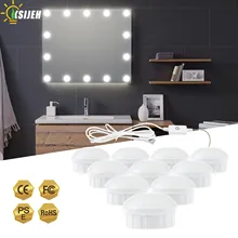 USB 12V LED Makeup Mirror Light Bulb 2 6 10 14 pcs Bulbs Kit Touch Dimmable 3 Colors Hollywood Dressing Table Vanity Mirror Lamp