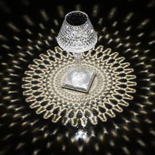 USB Acrylic crystal led table light Transparent prism night lights Bedroom bedside decor design Mini desktop transparent Desk la