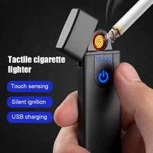 USB Electric Lighters Windproof USB Rechargeable Touch Windproof Induction Heating Wire Cigarette Accessories Electric Lighter