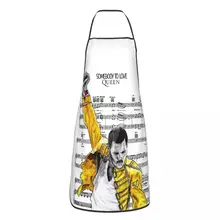 Unisex Love Queen Freddie Mercury Bib Apron Adult Women Men Chef Tablier Cuisine for Kitchen Cooking Rock Music Baking