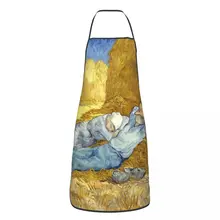 Unisex The Siesta Bib Apron Adult Women Men Chef Tablier Cuisine for Cooking Kitchen Vincent Van Gogh Painting